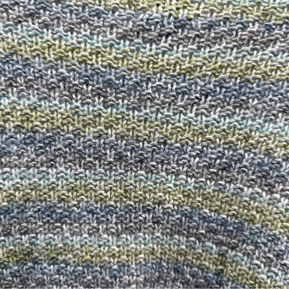 Nic + Zoe Winter Solstice Blue and Green Striped Wide Neck Sweater - Size Large - Picture 5 of 6